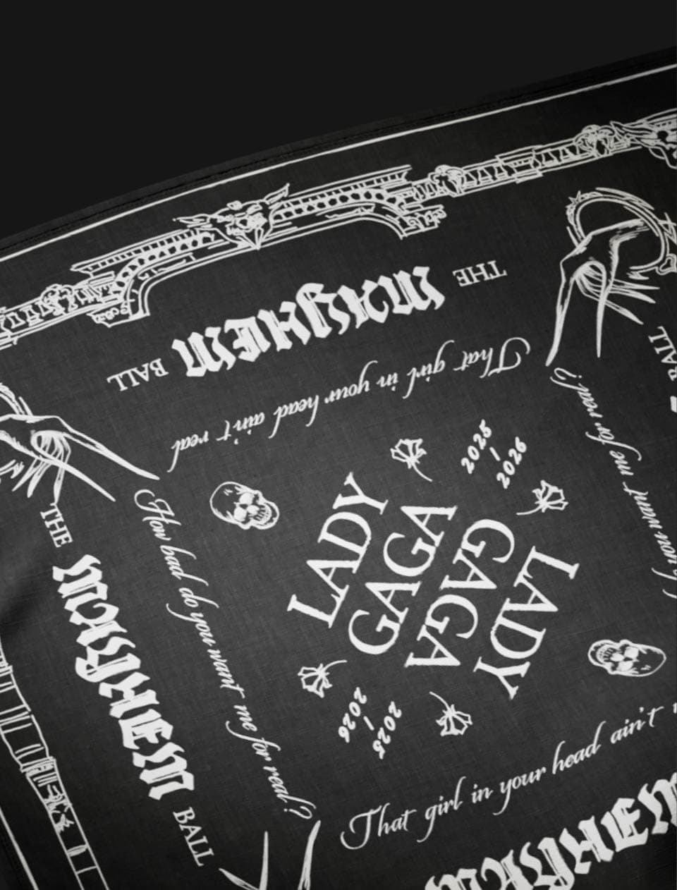Close up of MAYHEM bandana