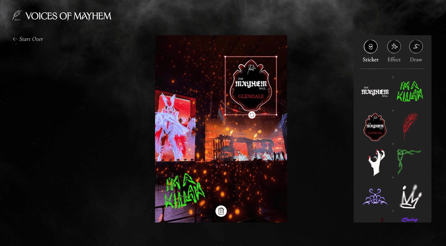 Voices of MAYHEM 4.0 - screenshot of media customizer