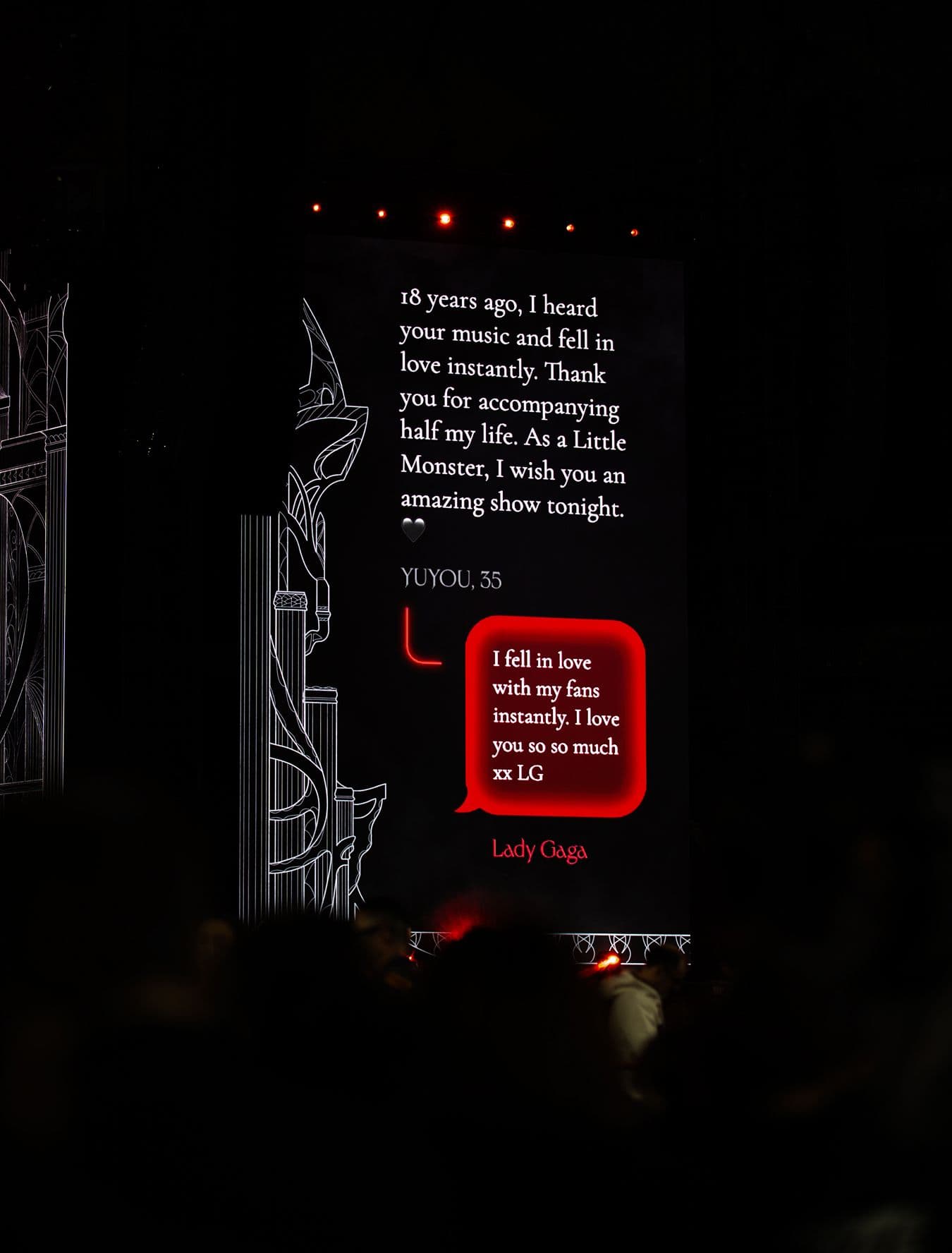 Gaga reply on stage