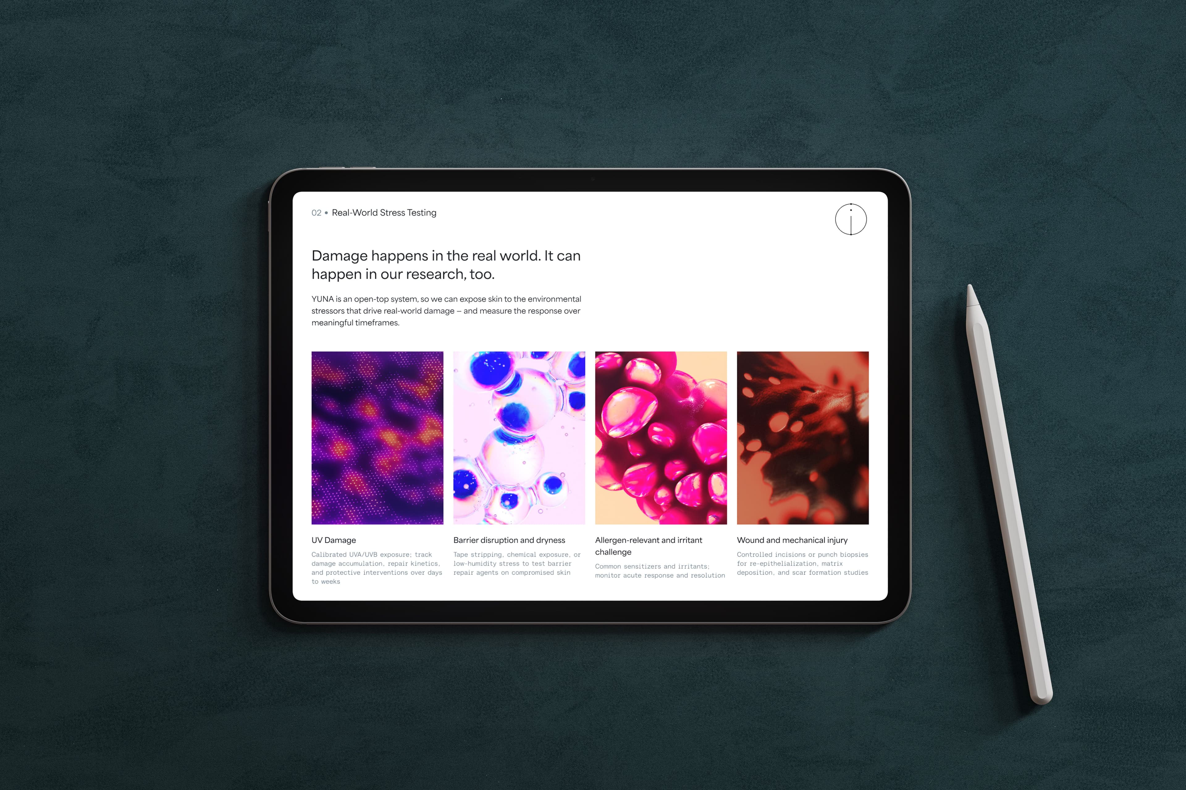 iPad with the Outer Bio website