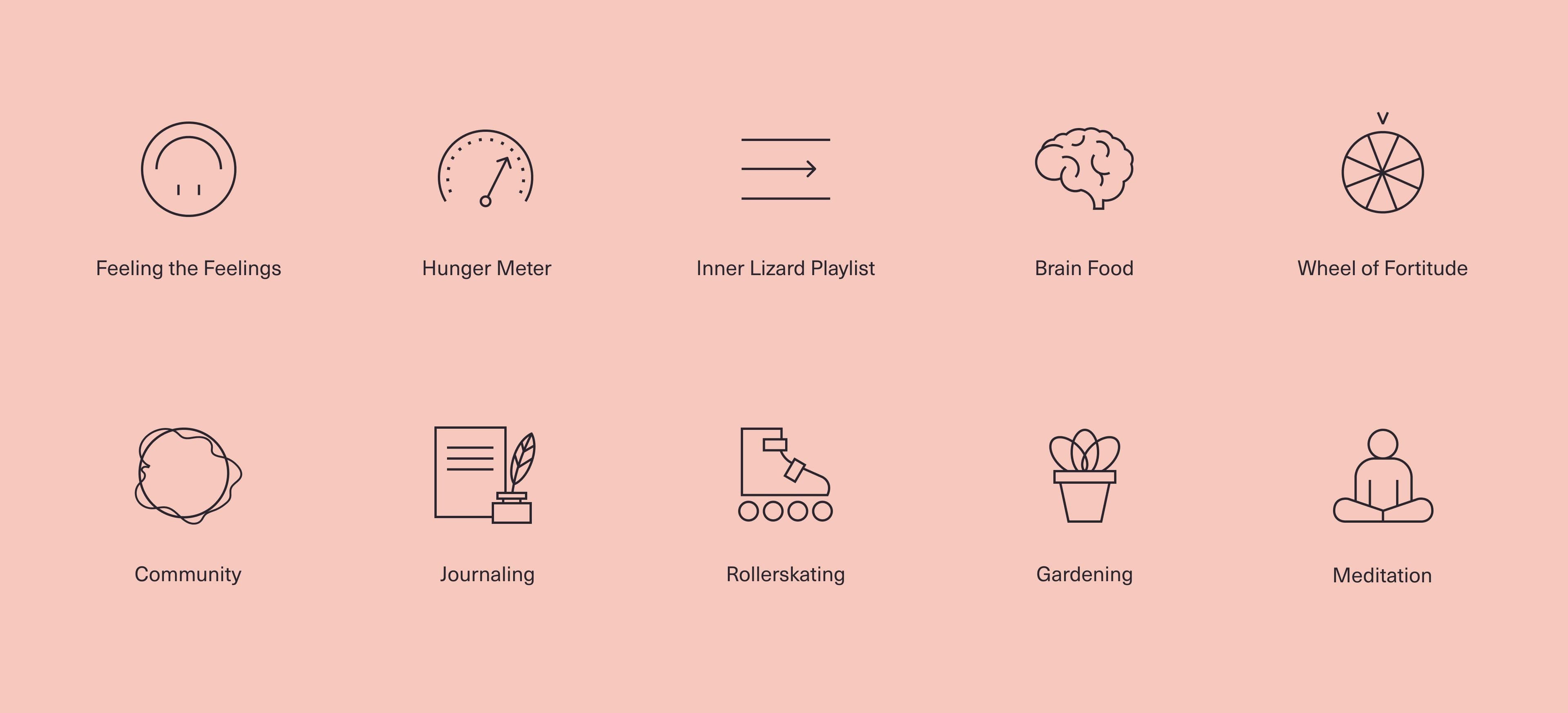 grid of custom icons